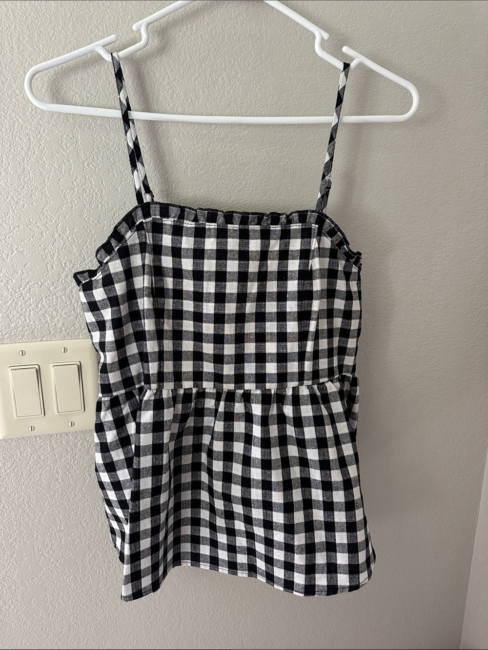 love on a hanger Black & White Gingham Tank Top